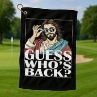 Guess Whos Back Jesus Easter Religious Catholic Golf Towel thumb 1