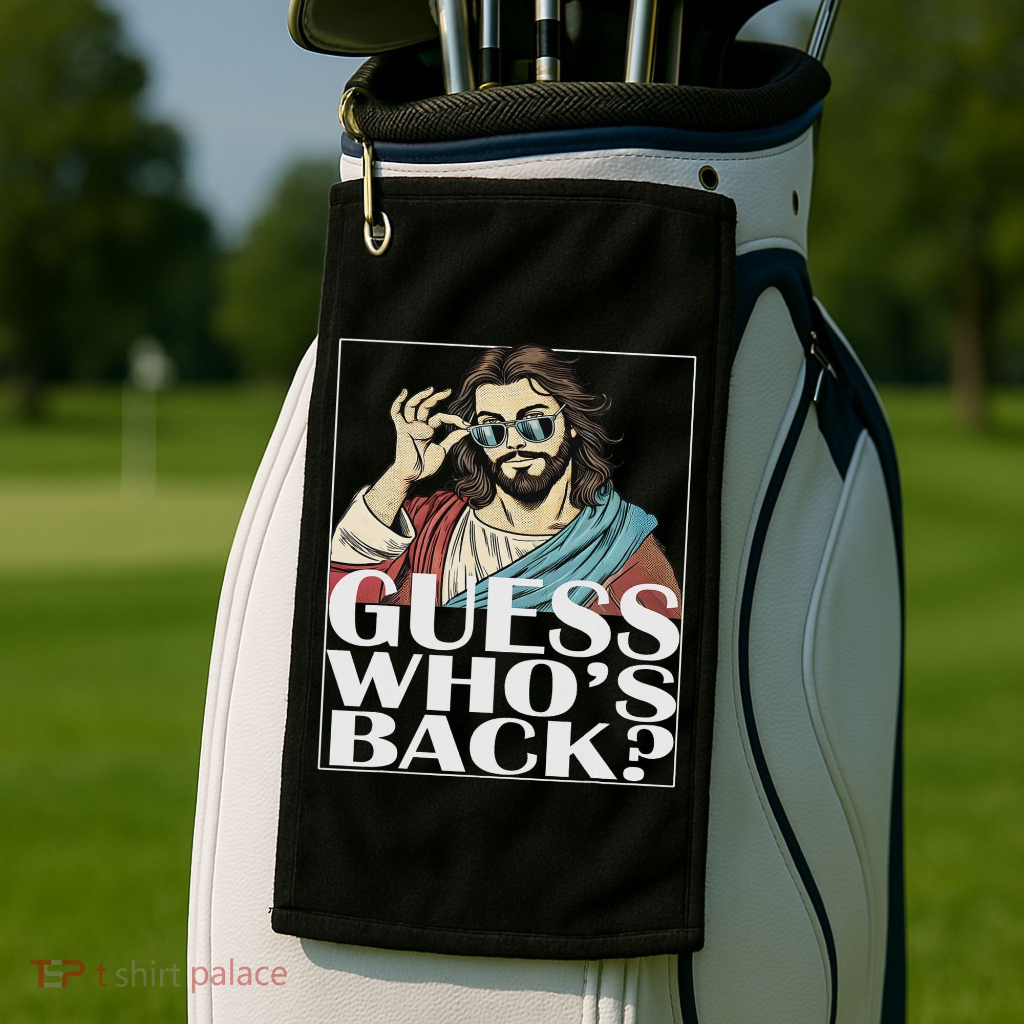 Guess Whos Back Jesus Easter Religious Catholic Golf Towel