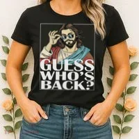 Guess Whos Back Jesus Easter Religious Catholic Women's T-Shirt thumb 2