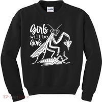 Girls Will Be Girls Praying Mantis Kids Sweatshirt thumb 0