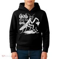 Girls Will Be Girls Praying Mantis Kids Hoodie thumb 4