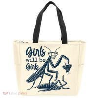 Girls Will Be Girls Praying Mantis Tote Bag thumb 0