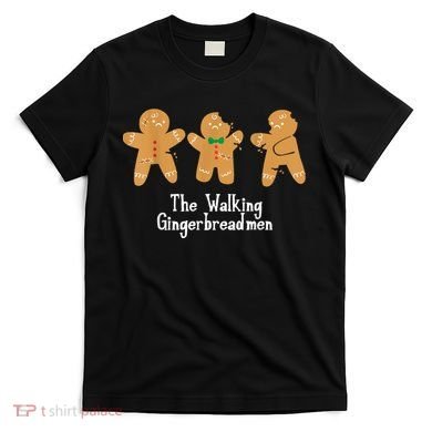 Gingerbread Walking Bread Cookie Baking Cute Christmas T-Shirt