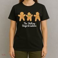 Gingerbread Walking Bread Cookie Baking Cute Christmas T-Shirt thumb 4
