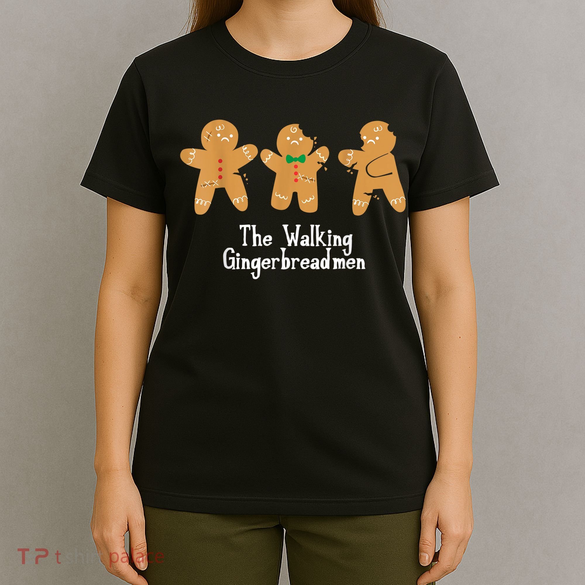 Gingerbread Walking Bread Cookie Baking Cute Christmas T-Shirt