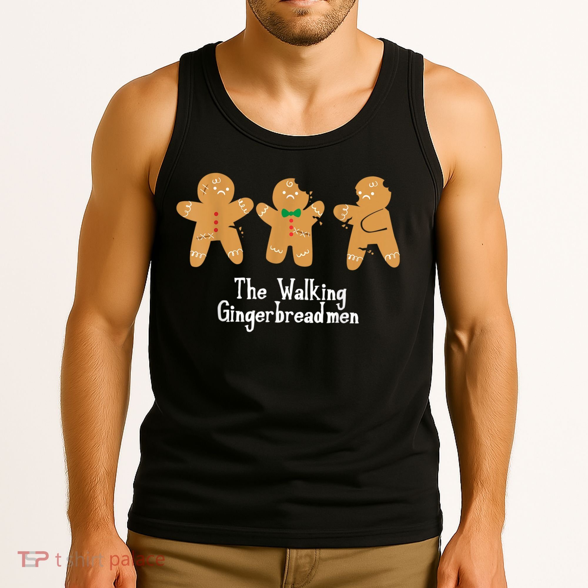 Gingerbread Walking Bread Cookie Baking Cute Christmas Tank Top