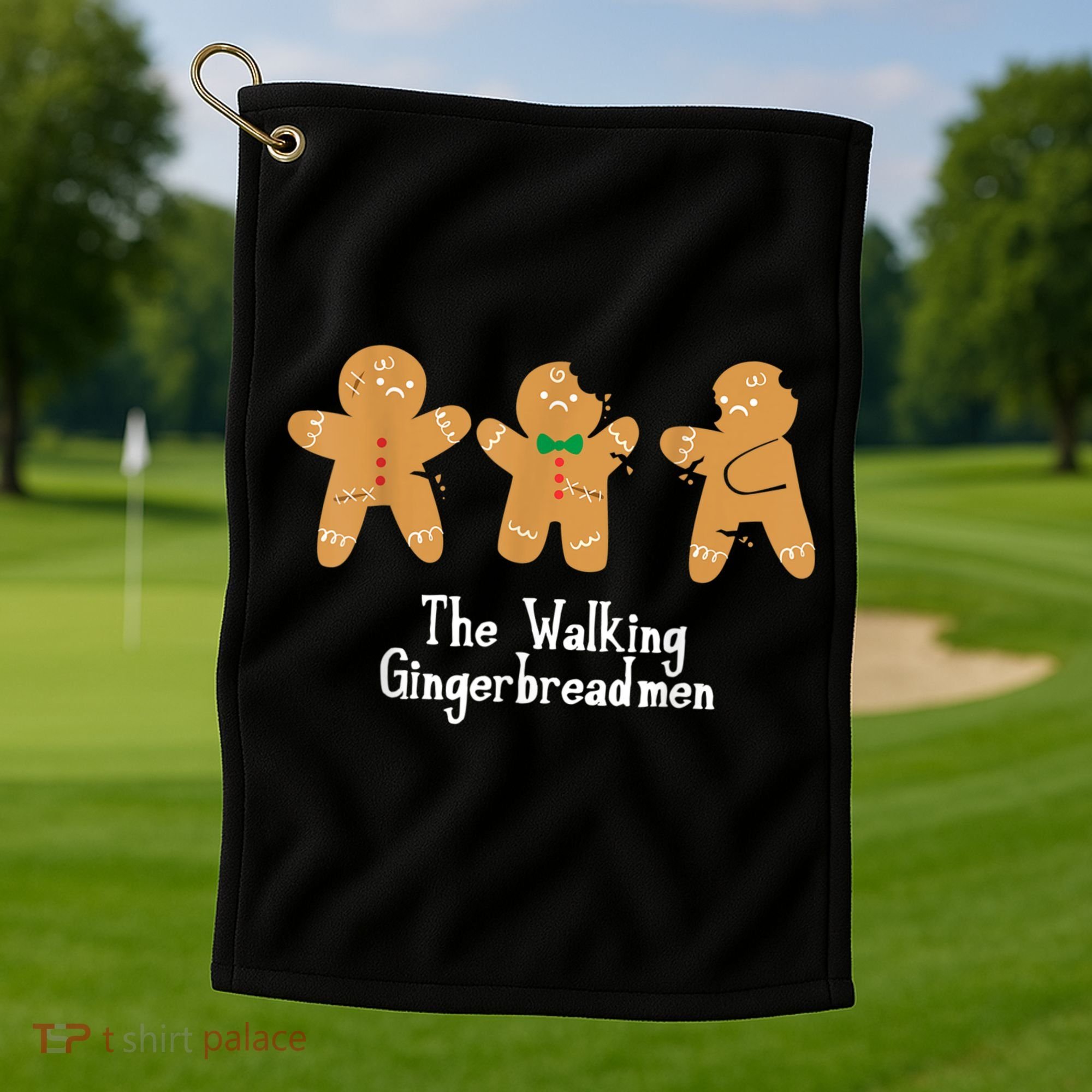 Gingerbread Walking Bread Cookie Baking Cute Christmas Golf Towel
