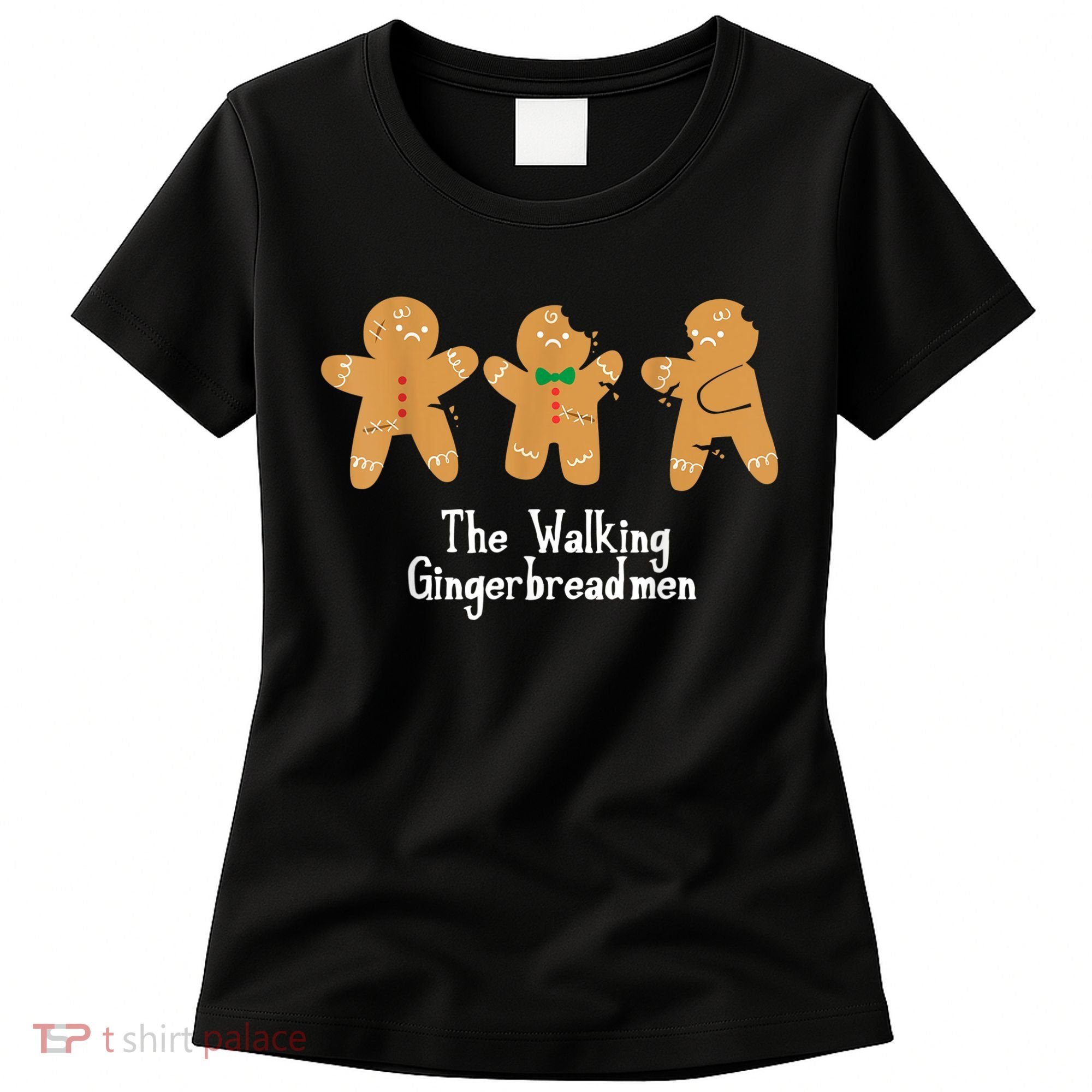 Gingerbread Walking Bread Cookie Baking Cute Christmas Women's T-Shirt