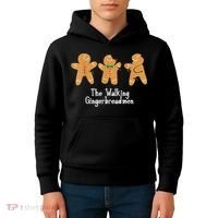 Gingerbread Walking Bread Cookie Baking Cute Christmas Kids Hoodie thumb 4