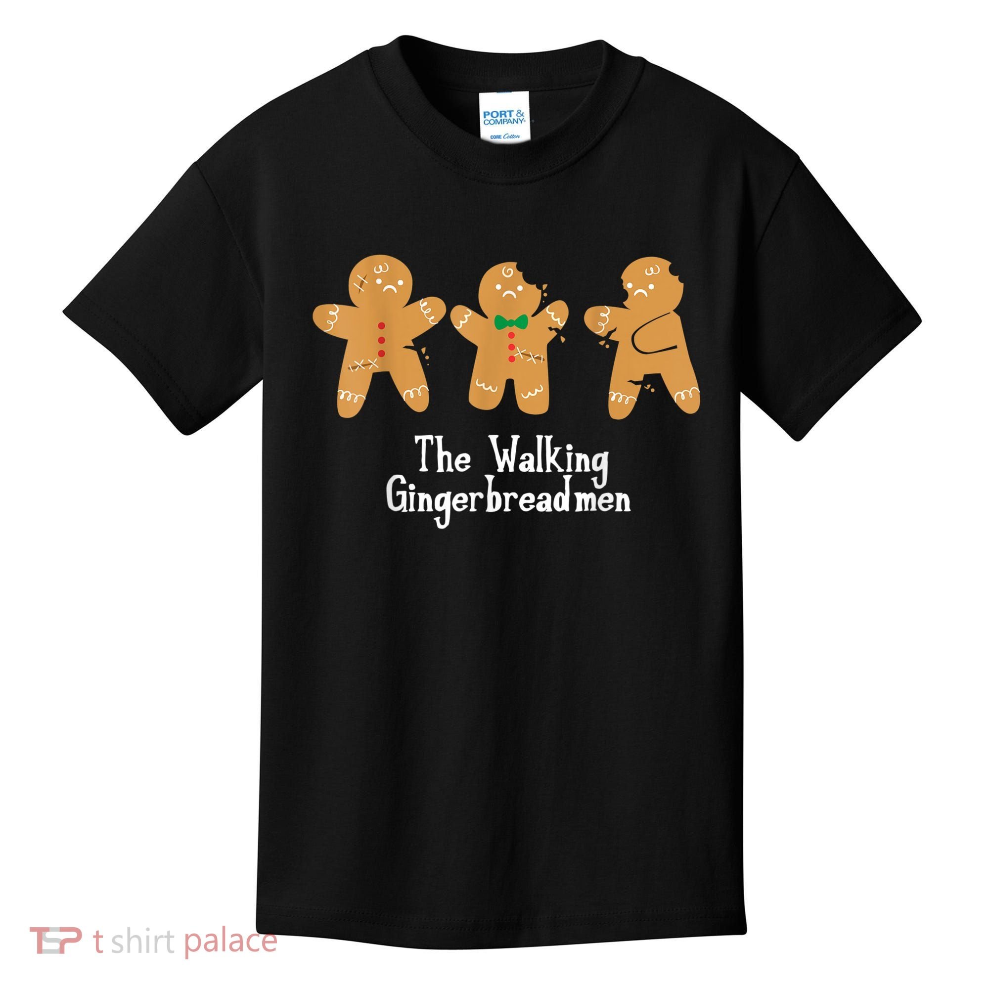 Gingerbread Walking Bread Cookie Baking Cute Christmas Kids T-Shirt