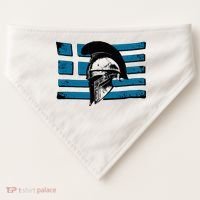 Greek Warrior Battle Flag Greece Historic Battle Flag USA-Made Doggie Bandana thumb 0