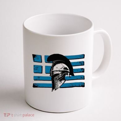 Greek Warrior Battle Flag Greece Historic Battle Flag Coffee Mug back
