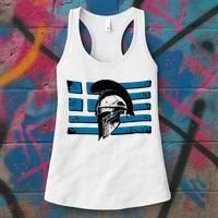 Greek Warrior Battle Flag Greece Historic Battle Flag Women's Tank Top thumb 3