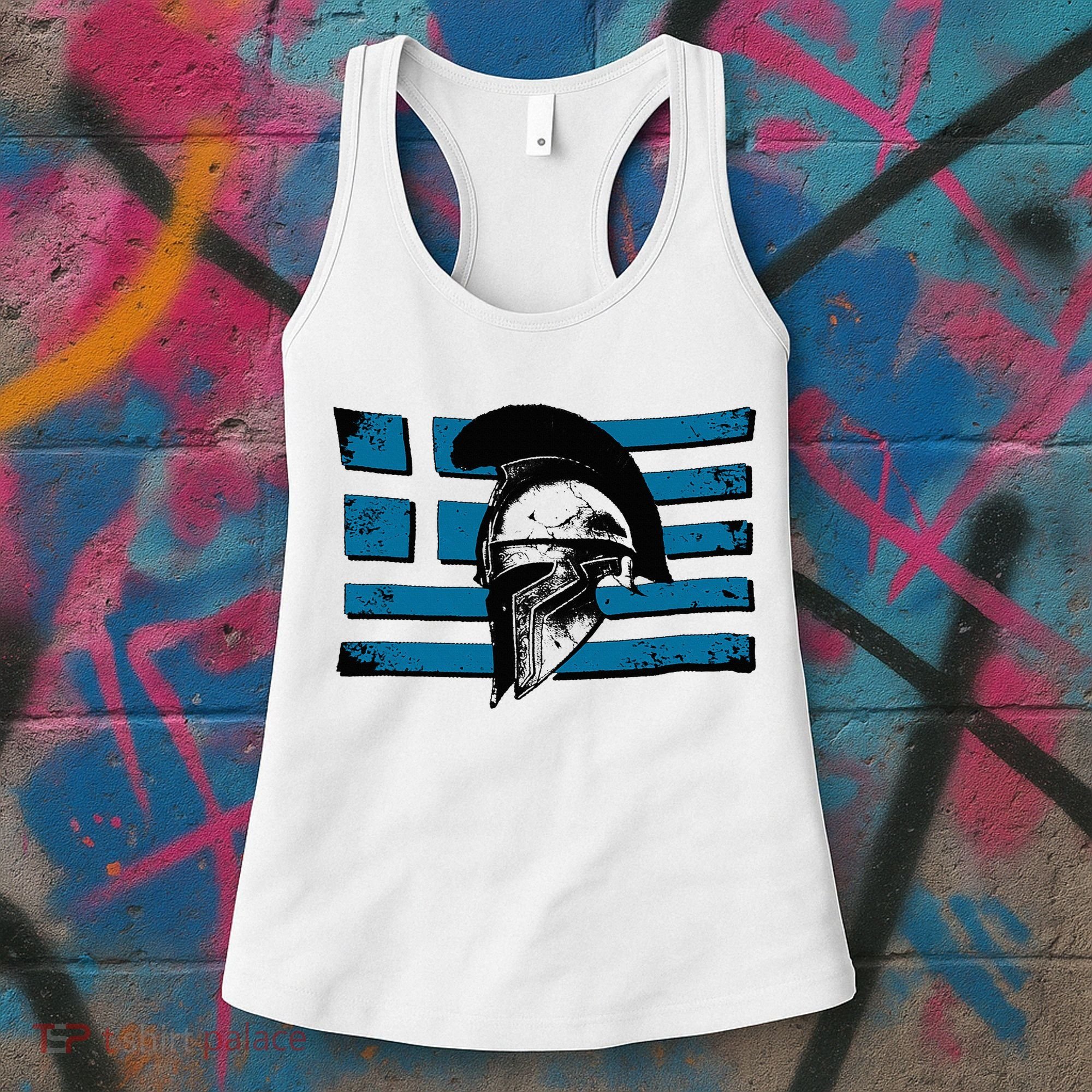Greek Warrior Battle Flag Greece Historic Battle Flag Women's Tank Top