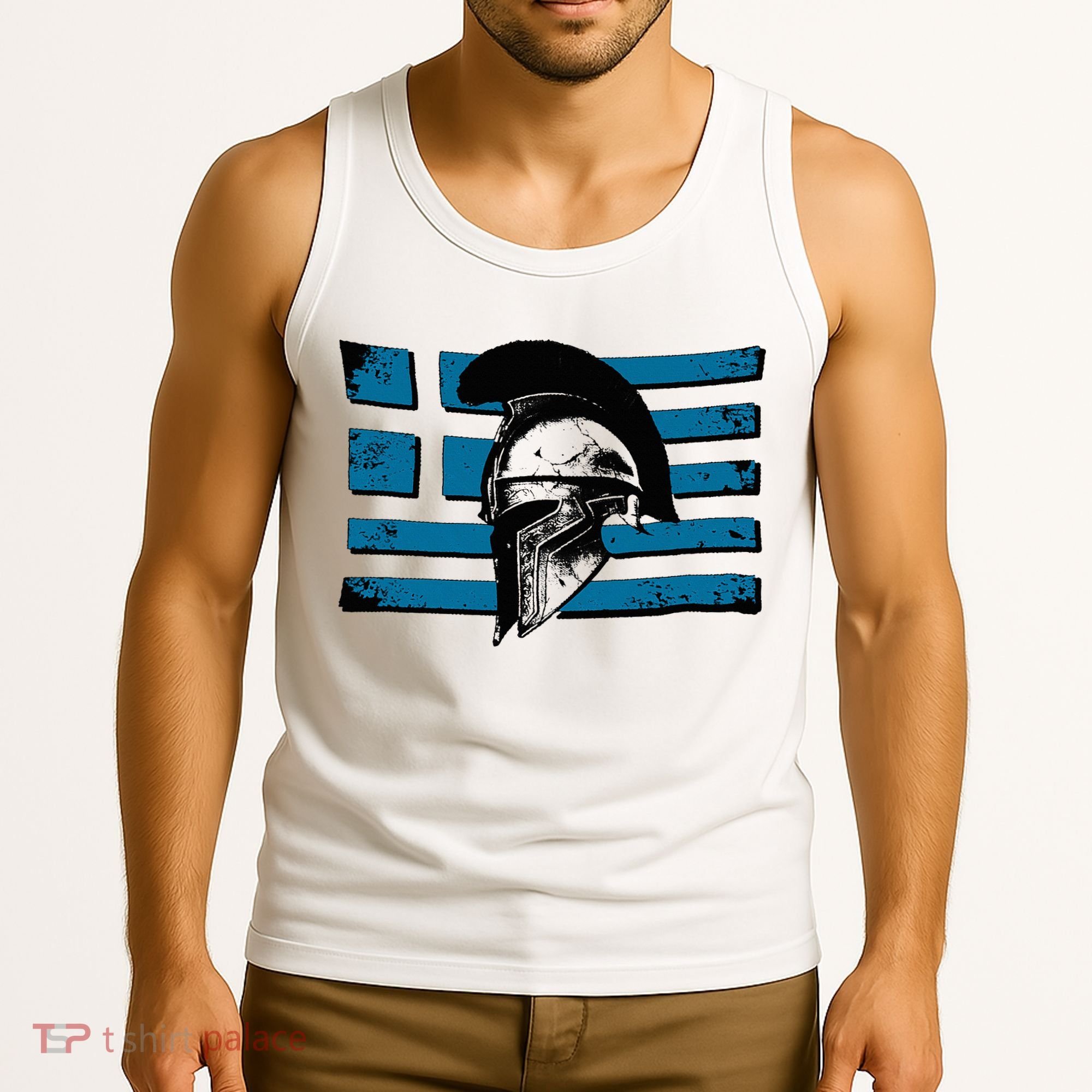 Greek Warrior Battle Flag Greece Historic Battle Flag Tank Top
