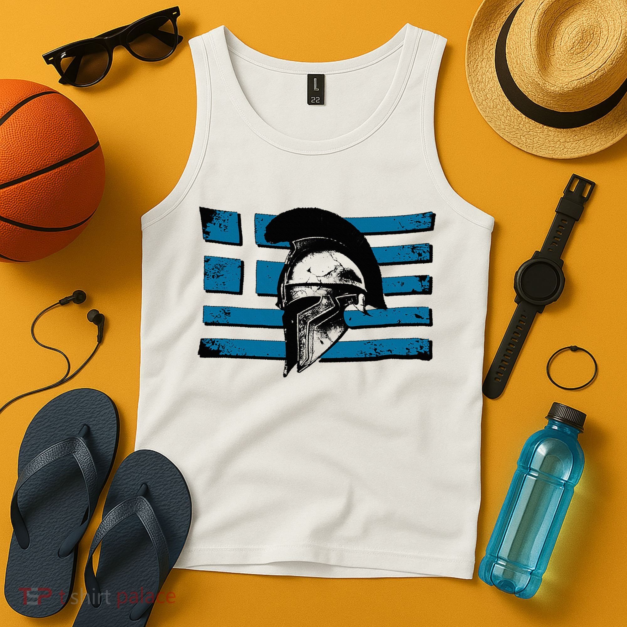 Greek Warrior Battle Flag Greece Historic Battle Flag Tank Top