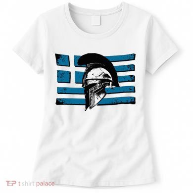 Greek Warrior Battle Flag Greece Historic Battle Flag Women's T-Shirt