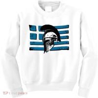 Greek Warrior Battle Flag Greece Historic Battle Flag Kids Sweatshirt thumb 0