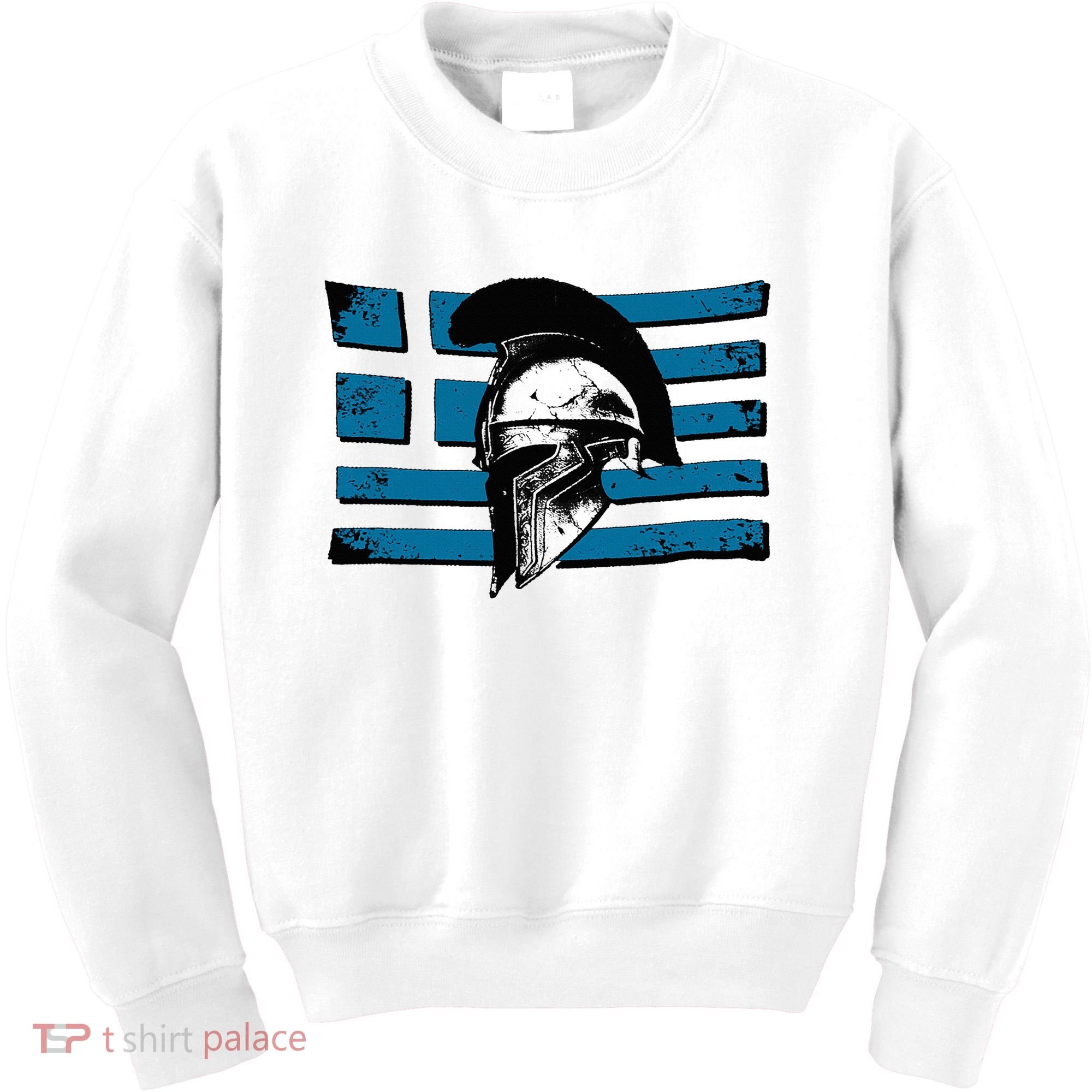 Greek Warrior Battle Flag Greece Historic Battle Flag Kids Sweatshirt