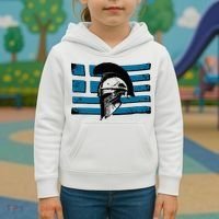 Greek Warrior Battle Flag Greece Historic Battle Flag Kids Hoodie thumb 3
