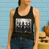 Girl Will Be Girl Funny Witch Halloween Vibes Feminist Gift Women's Tank Top thumb 2