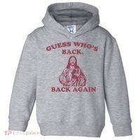 Guess Who's Back Back Again Happy Easter! Jesus Christ Toddler Hoodie thumb 0