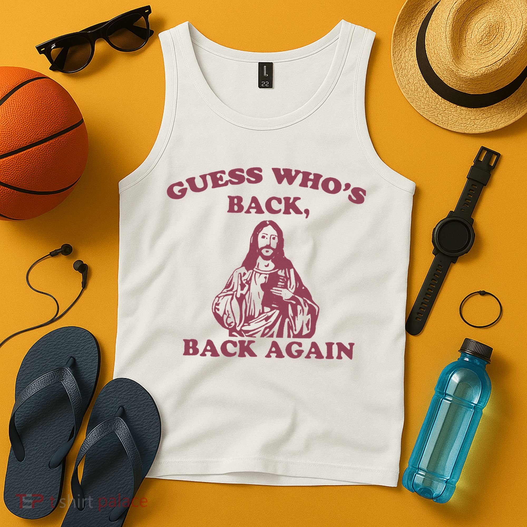 Guess Who's Back Back Again Happy Easter! Jesus Christ Tank Top