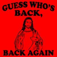Guess Who's Back Again Funny Jesus Santa Hat thumb 1