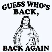 Guess Who's Back Again Funny Jesus Doggie Tank thumb 4