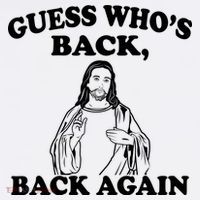 Guess Who's Back Again Funny Jesus USA-Made Doggie Bandana thumb 2