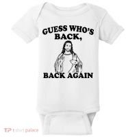 Guess Who's Back Again Funny Jesus Baby Bodysuit thumb 0