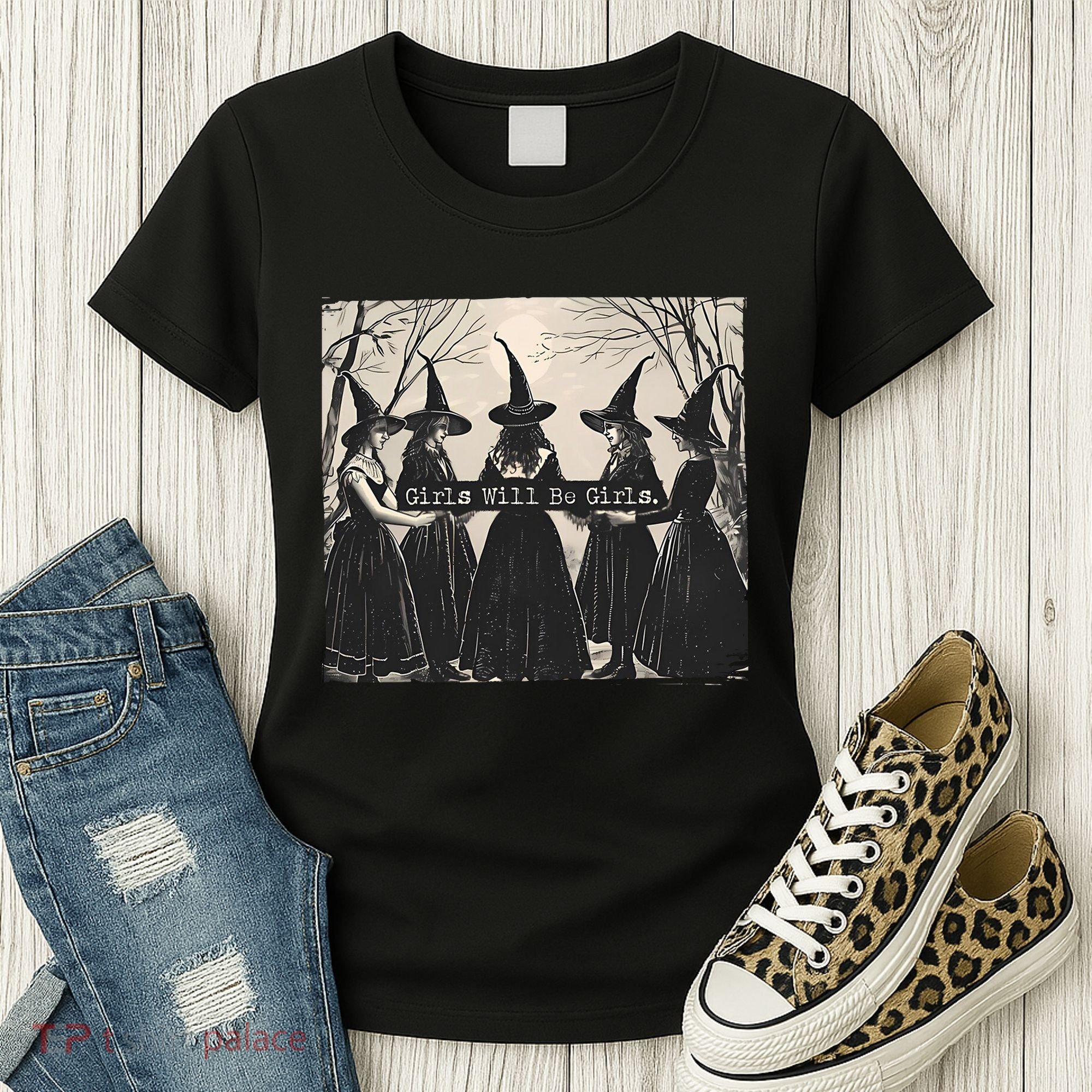 Girls Will Be Girls Halloween Witch Women's T-Shirt