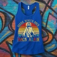 Guess Whos Back Jesus Easter Funny Religious Women's Tank Top thumb 3
