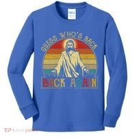 Guess Whos Back Jesus Easter Funny Religious Kids Long Sleeve Shirt thumb 0