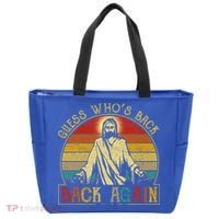 Guess Whos Back Jesus Easter Funny Religious Tote Bag thumb 0