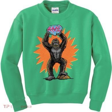 Gorilla With Big Diamond Kids Sweatshirt