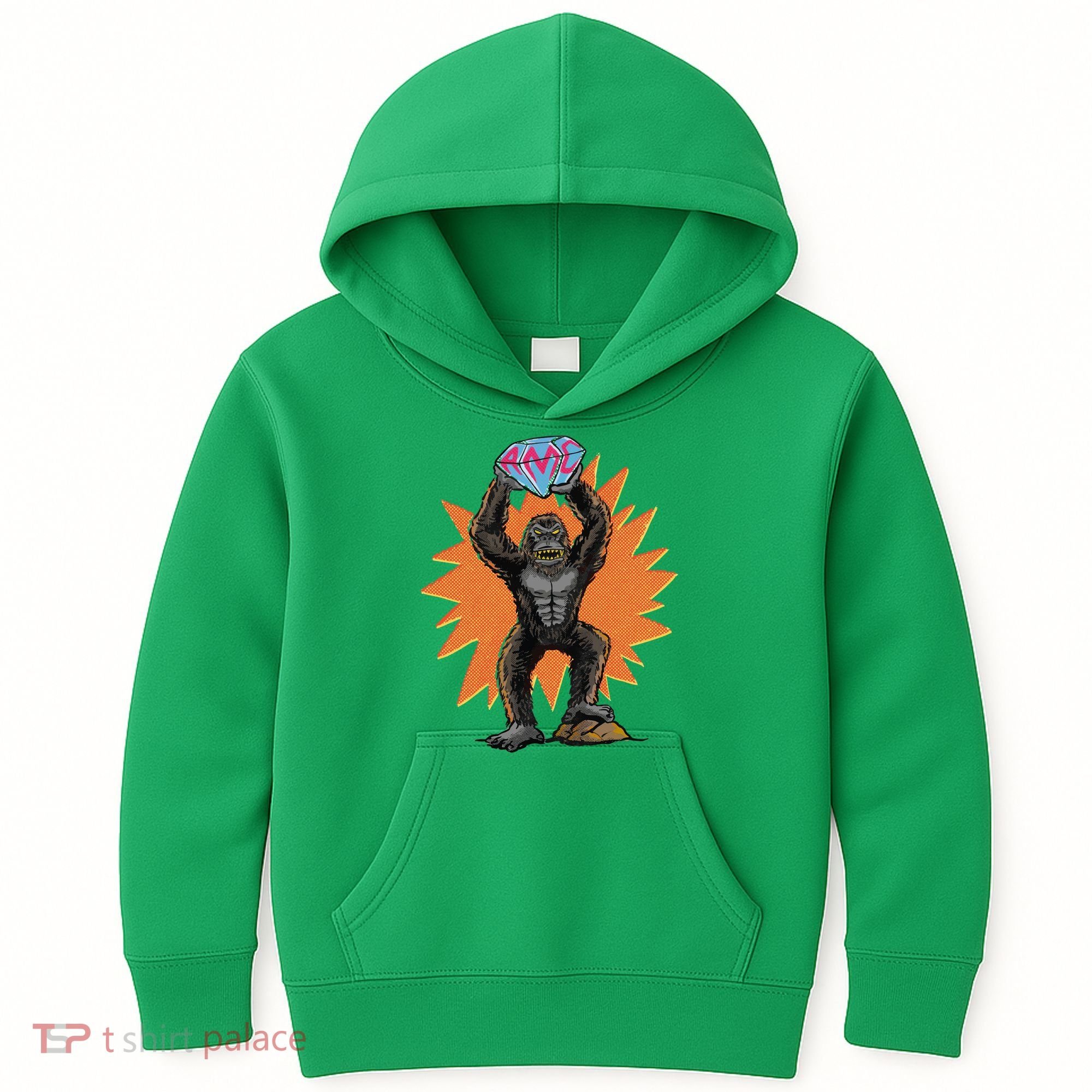 Gorilla With Big Diamond Kids Hoodie