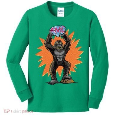 Gorilla With Big Diamond Kids Long Sleeve Shirt