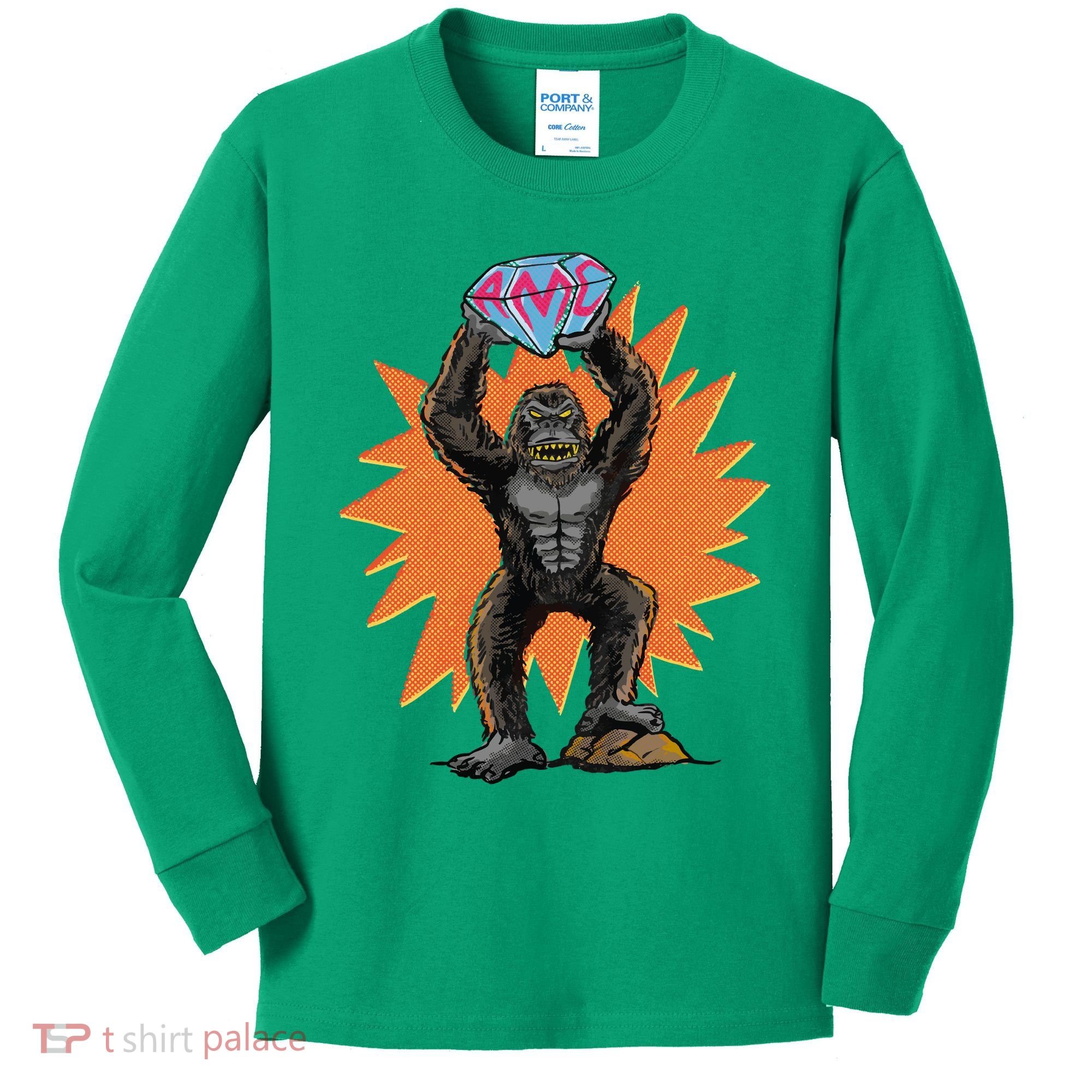 Gorilla With Big Diamond Kids Long Sleeve Shirt