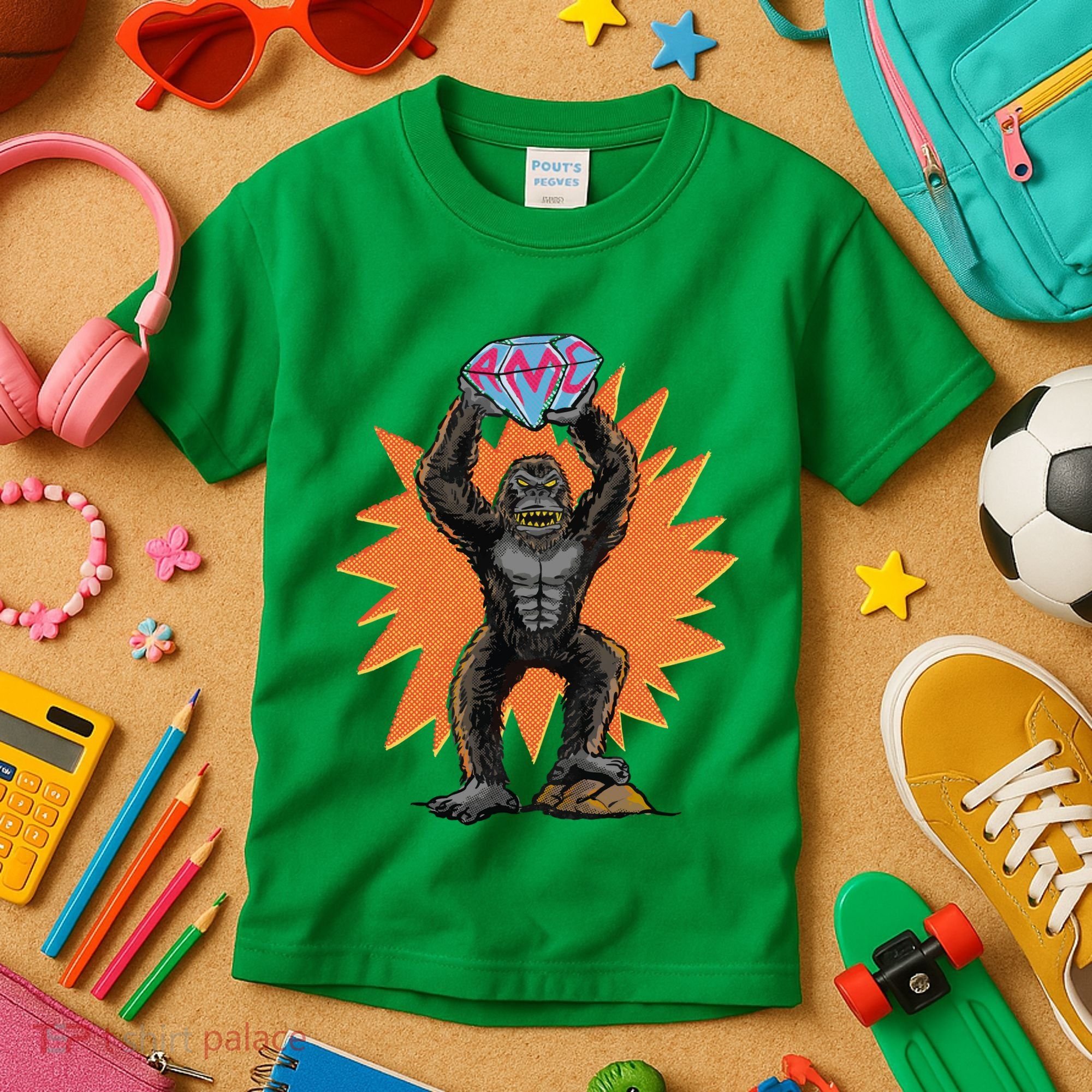 Gorilla With Big Diamond Kids T-Shirt