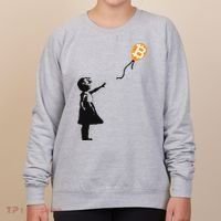 Girl With Btc Balloon Crypto Bitcoin For Cypherpunks Women's Sweatshirt thumb 0