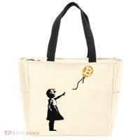 Girl With Btc Balloon Crypto Bitcoin For Cypherpunks Tote Bag thumb 0