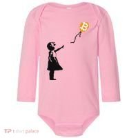 Girl With Btc Balloon Crypto Bitcoin For Cypherpunks Baby Long Sleeve Bodysuit thumb 0
