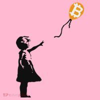 Girl With Btc Balloon Crypto Bitcoin For Cypherpunks Baby Long Sleeve Bodysuit thumb 2