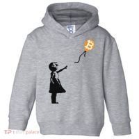 Girl With Btc Balloon Crypto Bitcoin For Cypherpunks Toddler Hoodie thumb 0