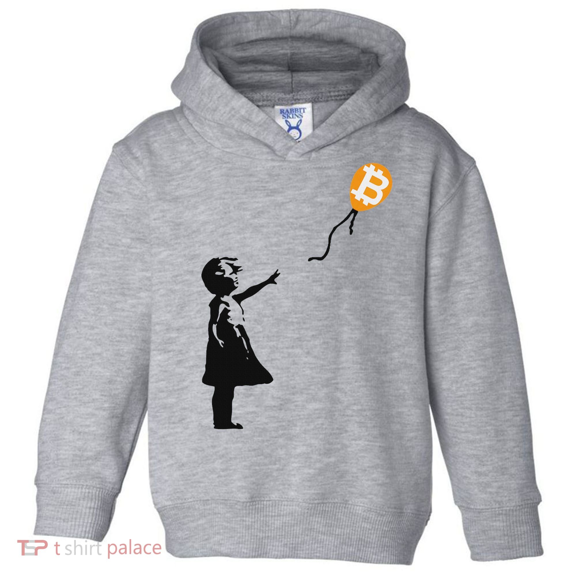Girl With Btc Balloon Crypto Bitcoin For Cypherpunks Toddler Hoodie