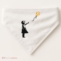Girl With Btc Balloon Crypto Bitcoin For Cypherpunks USA-Made Doggie Bandana thumb 0