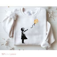 Girl With Btc Balloon Crypto Bitcoin For Cypherpunks Sweatshirt thumb 2