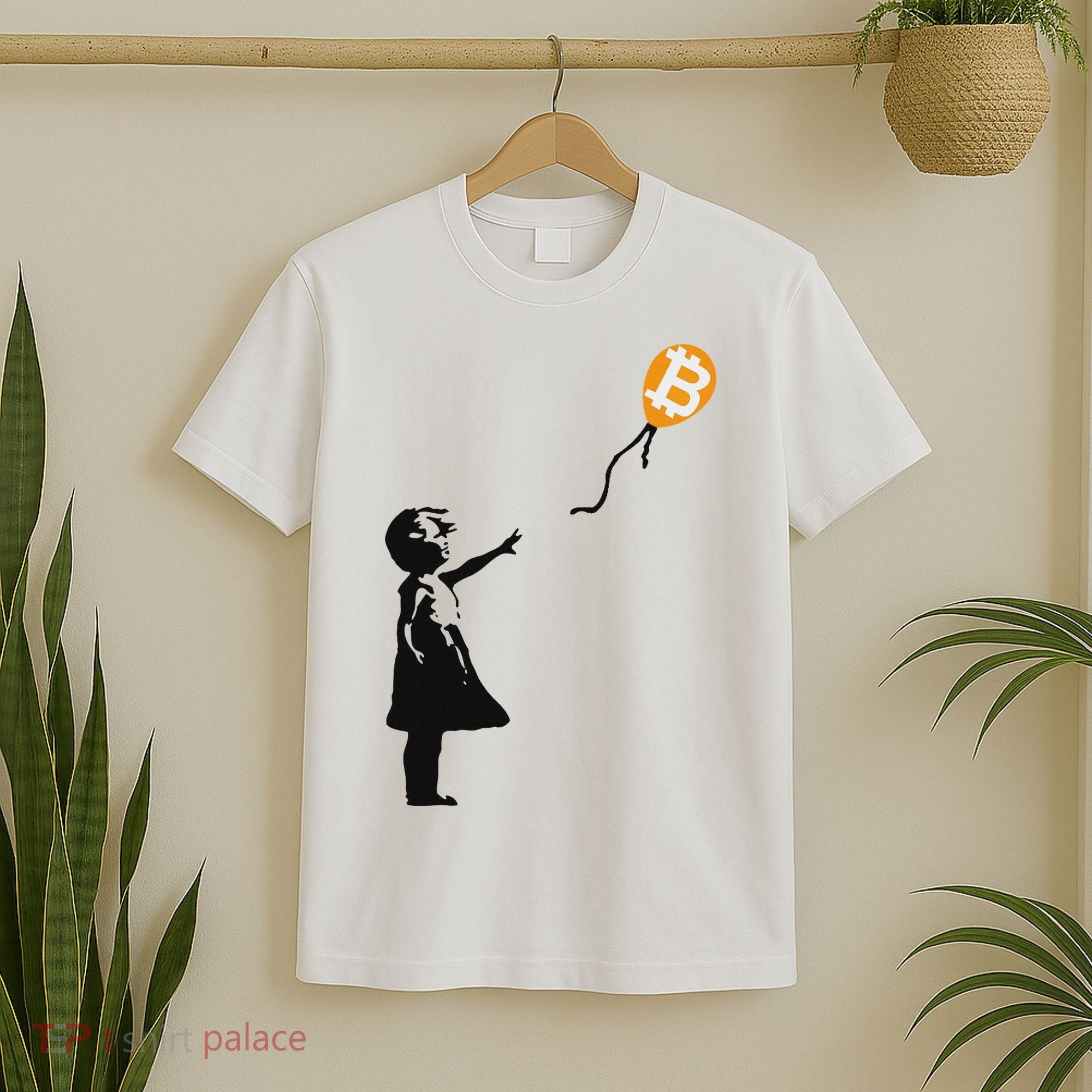 Girl With Btc Balloon Crypto Bitcoin For Cypherpunks T-Shirt