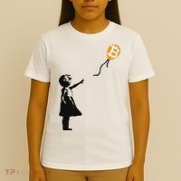 Girl With Btc Balloon Crypto Bitcoin For Cypherpunks T-Shirt thumb 4